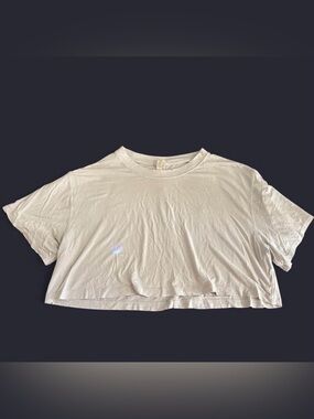 lululemon athletica White Cropped Crew Tee